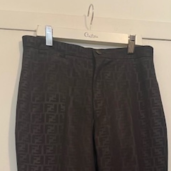 Fendi Black Logo Trousers Slacks Pants - Picture 1 of 7